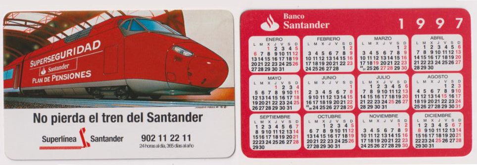 Calendario Fournier. Banco Santander 1997