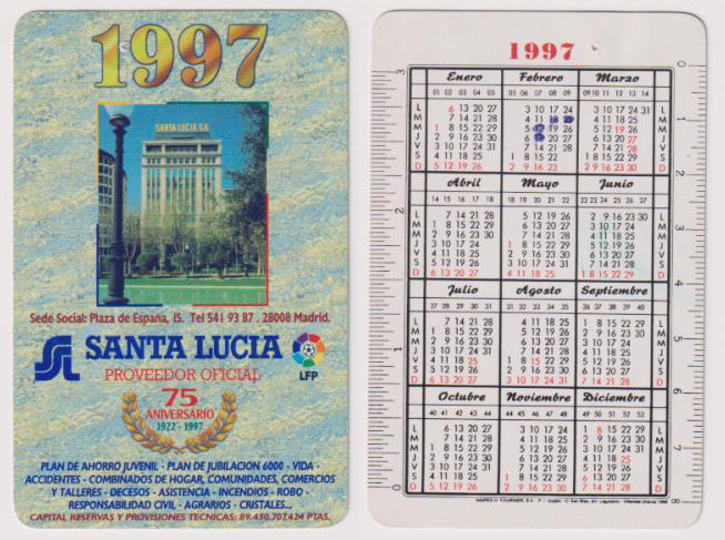 Calendario Fournier. Santa Lucia 1997