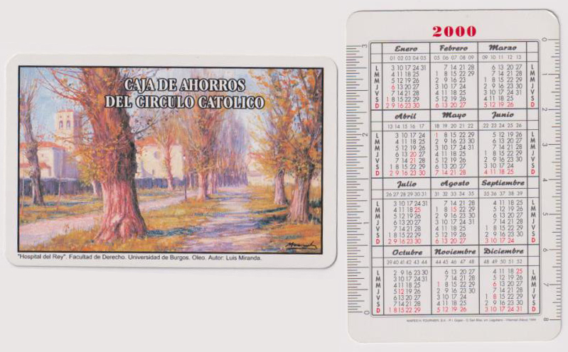 Calendario Fournier. Caja de Ahorros del Circulo Católico 2000
