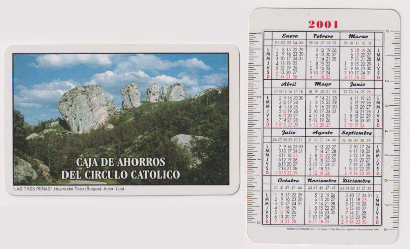 Calendario Fournier. Caja de ahorros del circulo Católico 2001