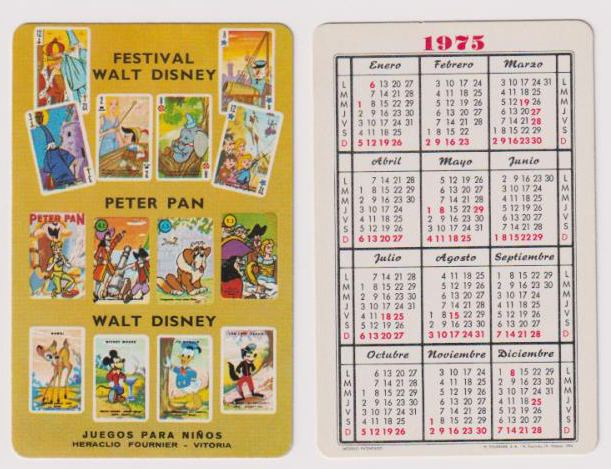 Calendario Fournier. Juegos para Niños 1975