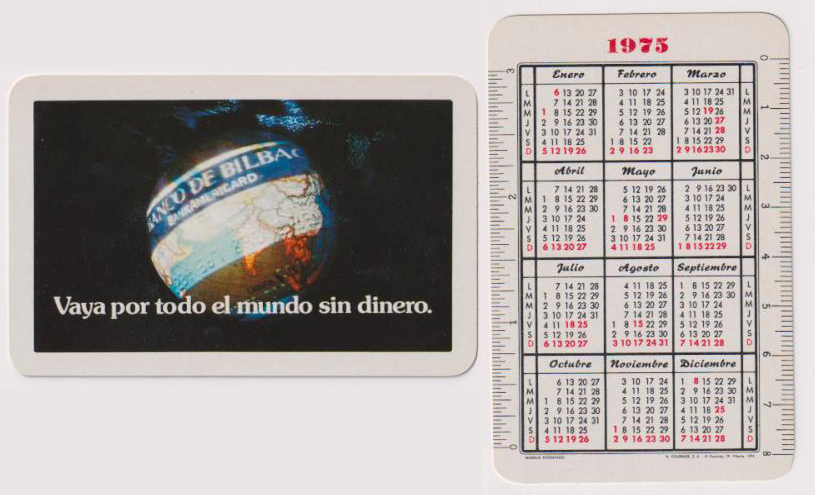 Calendario Fournier. Banco de Bilbao 1975