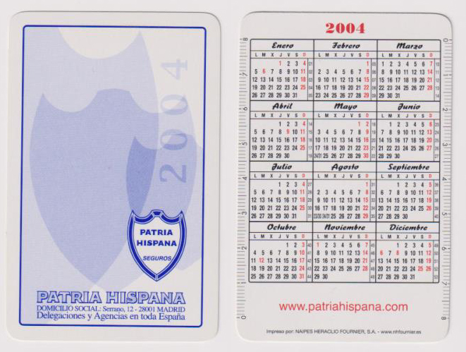 Calendario Fournier. Patria Hispana 2004
