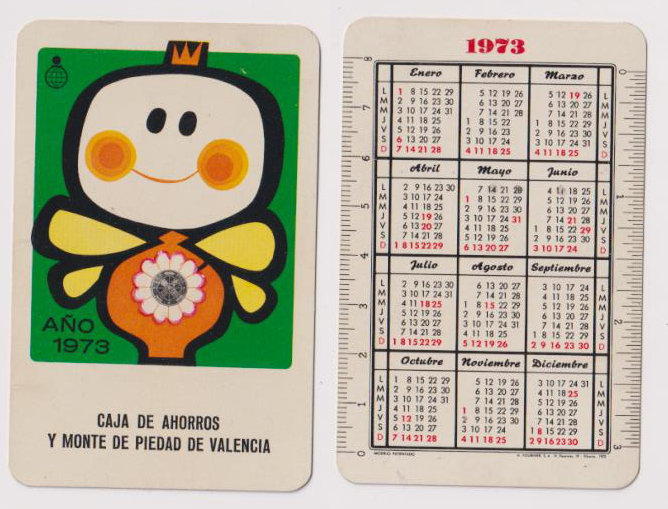 Calendario Fournier. Caja de Ahorros y Monte de Piedad de Valencia 1973