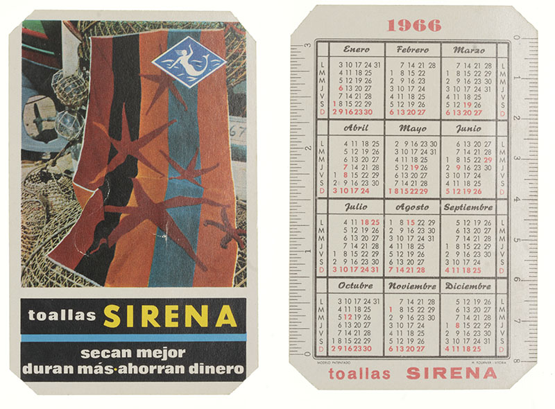 Calendario Fournier Toallas Sirena 1966