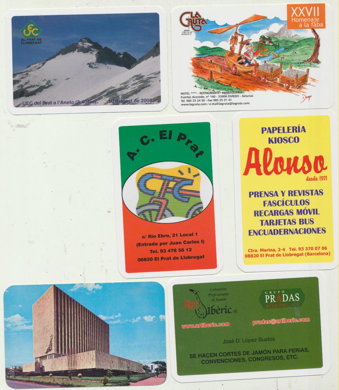 Lote de 6 calendarios: 5 españoles del 2009 y uno de Costa Rica 1971