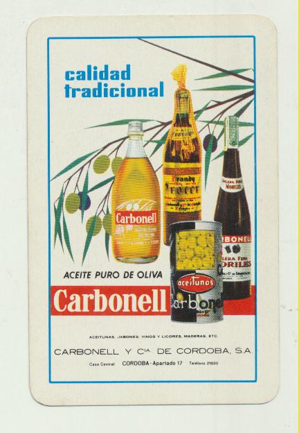 Calendario Fournier 1964. Aceite Carbonell