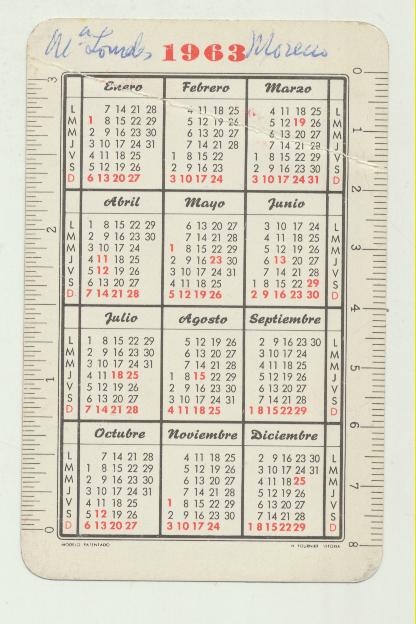 Calendario Fournier 1963. Anticariol