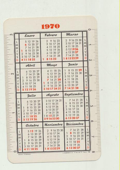 Calendario Fournier 1970. Anticariol
