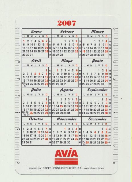 Calendario Fournier 2007. Avia