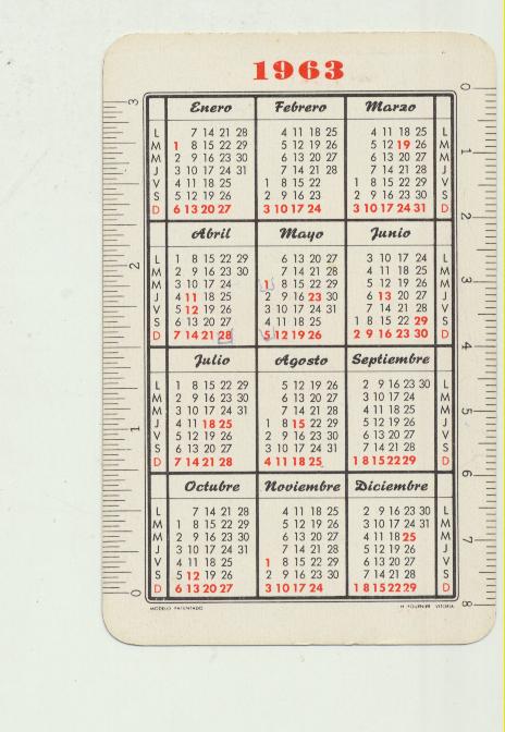 Calendario Fournier 1963. Banco de Aragón
