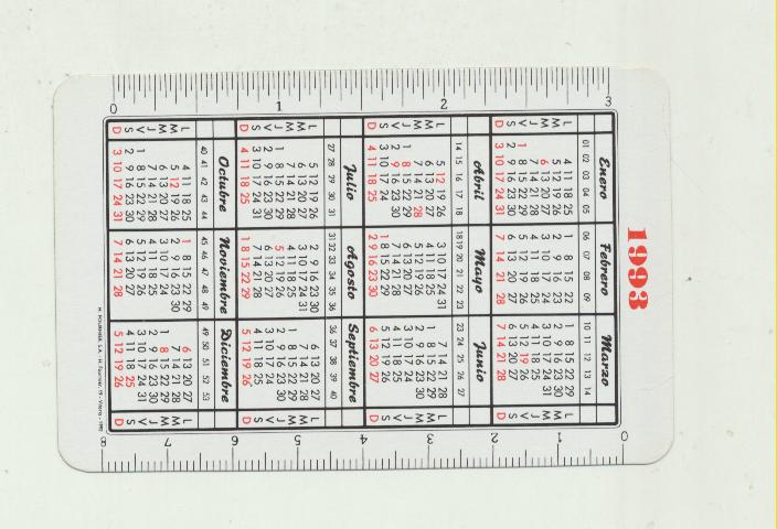 Calendario Fournier 1993. Baskonia. Caja Vital