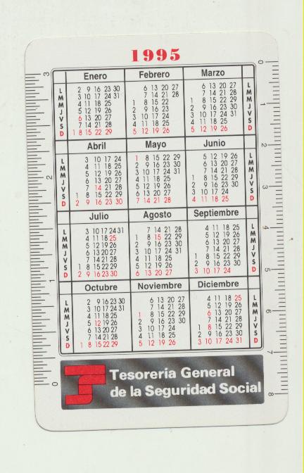 Calendario Fournier 1995. Tesorería General de la Seguridad Social