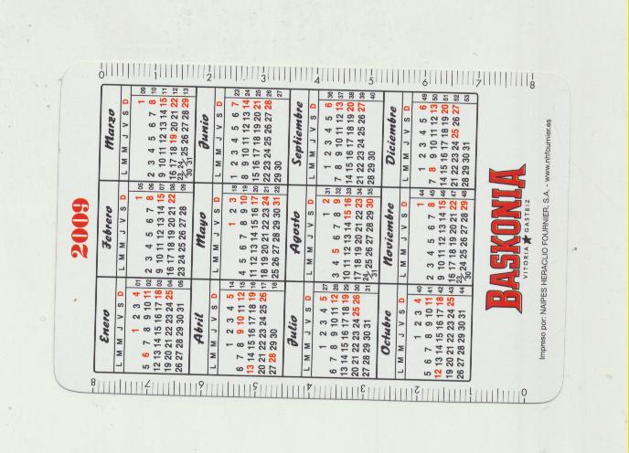 Calendario Fournier 2009. Tau Baskonia