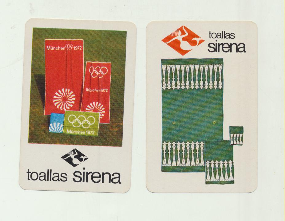 Calendario Fournier. Toallas Sirena 1969 y 1972