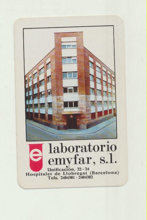 Calendario Fournier. laboratorio Emyfar 1971