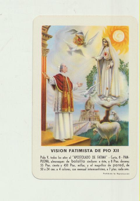 Calendario Fournier. Visión Fatimista de Pio XII 1960