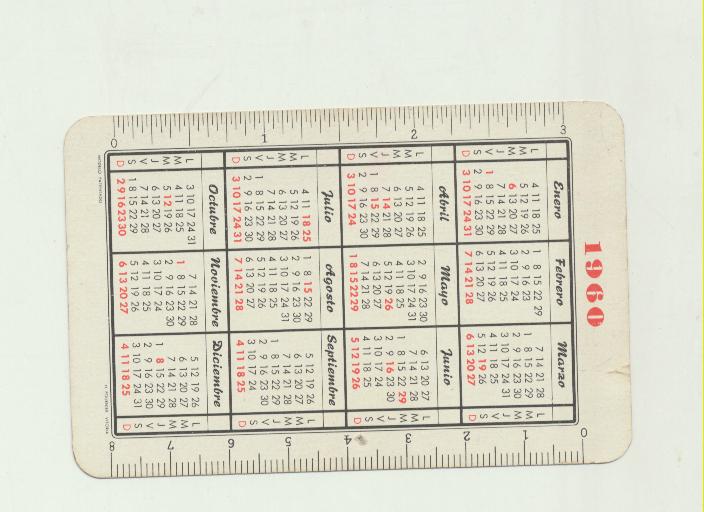Calendario Fournier. Pastillas Dispak 1960