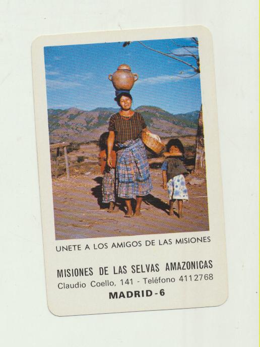 Calendario Fournier. Misiones de las Selvas Amazónicas 1984