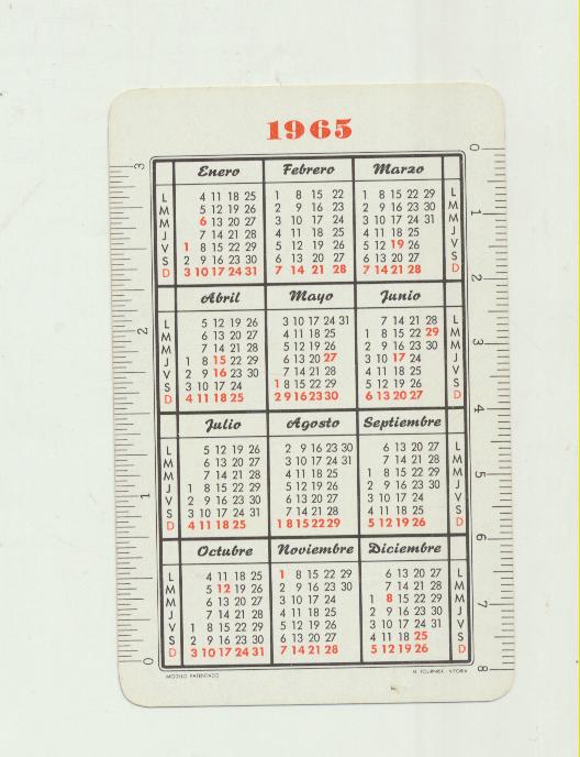 Calendario Fournier. Plus Ultra 1965