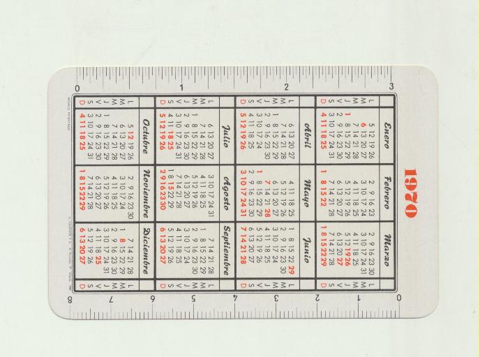 Calendario Fournier. Un Mundo de Diversión 1970