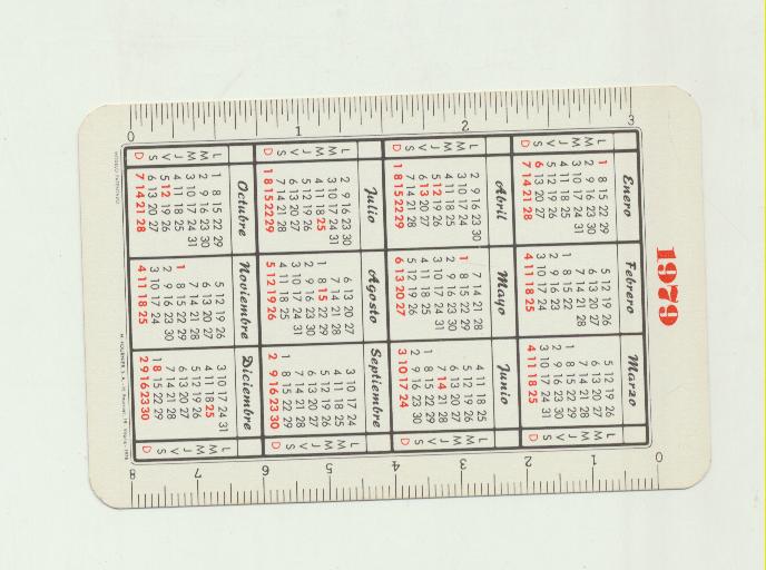 Calendario Fournier. lápices Pastel Goya 1979