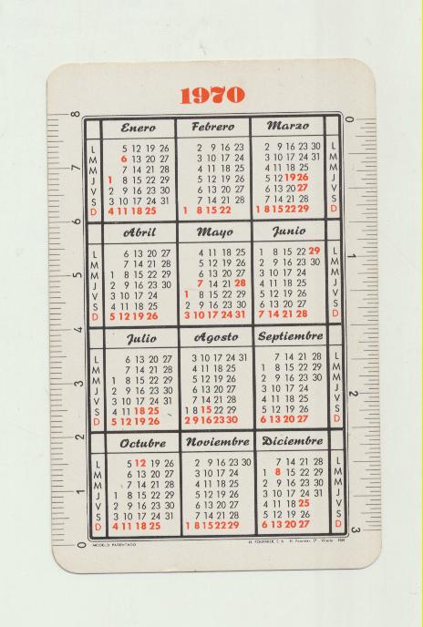 Calendario Fournier. Frontón Club Deportivo 1970