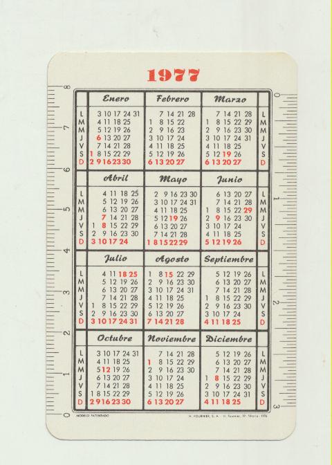Calendario Fournier. Goya 1977