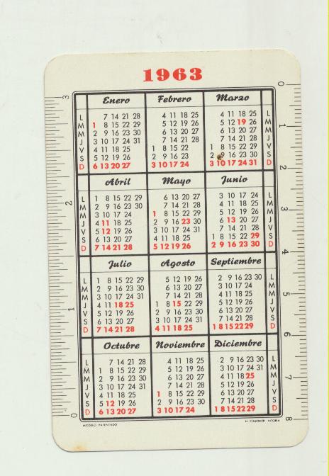 Calendario Fournier. Camay 1963