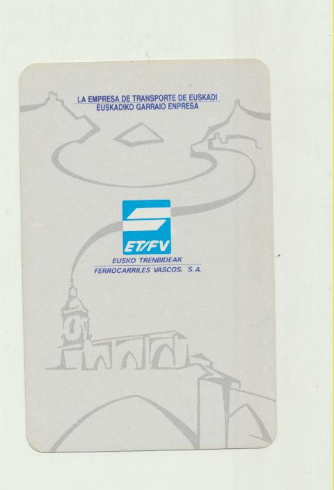Calendario Fournier. ET/FV Ferrocarriles Vascos 1991