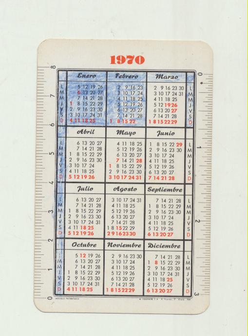 Calendario Fournier. Distovagal 1970