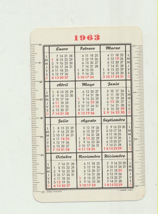 Calendario Fournier. Divino Niño Jesús 10 1963