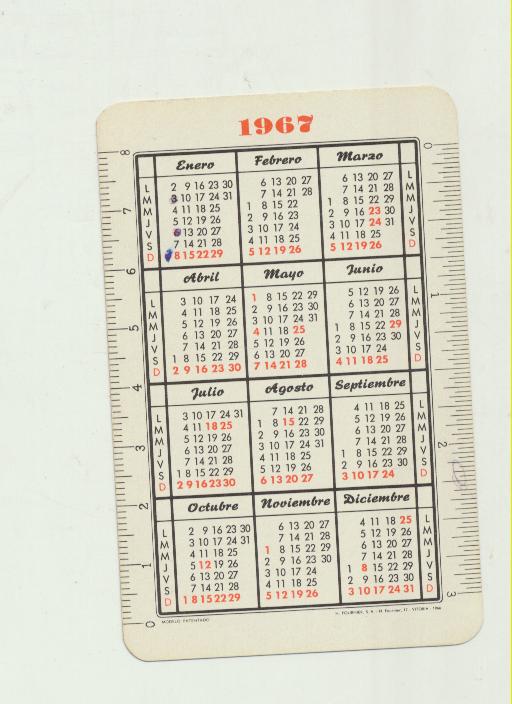 Calendario Fournier. Aprenda las Señales de trafico jugando 1967