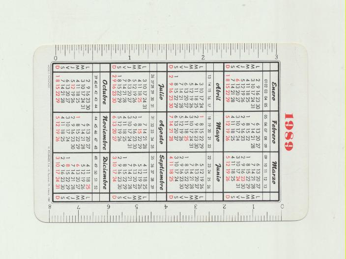 Calendario Fournier. Piensos Biona 1989