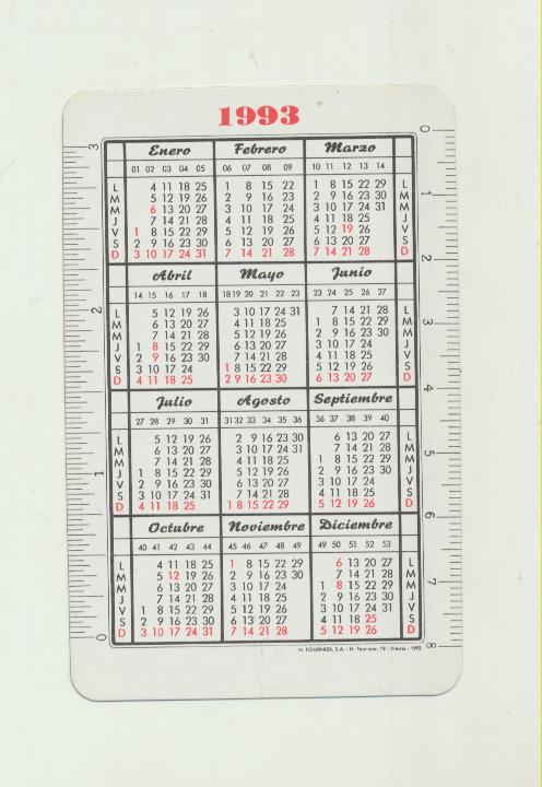Calendario Fournier. El Diario Montañés 1993