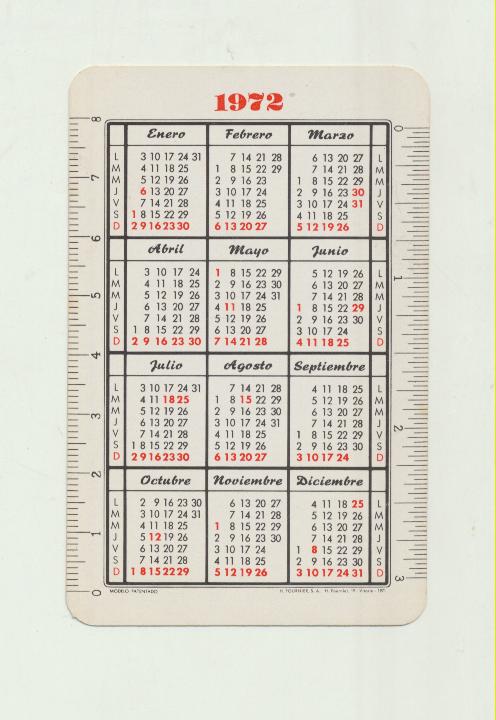 Calendario Fournier. El Buen Pastor 23. 1972. Apostolado de Fátima