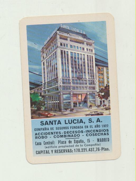 Calendario Fournier. Santa Lucia 1968