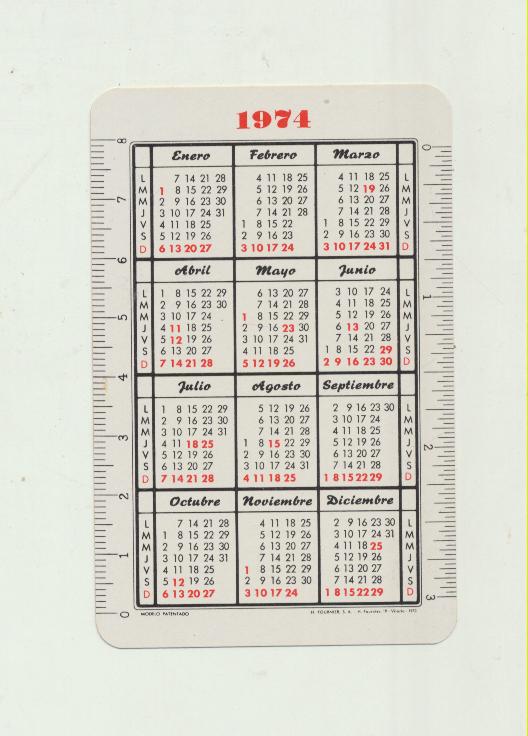 Calendario Fournier. Icona. Animales Protegidos 1974