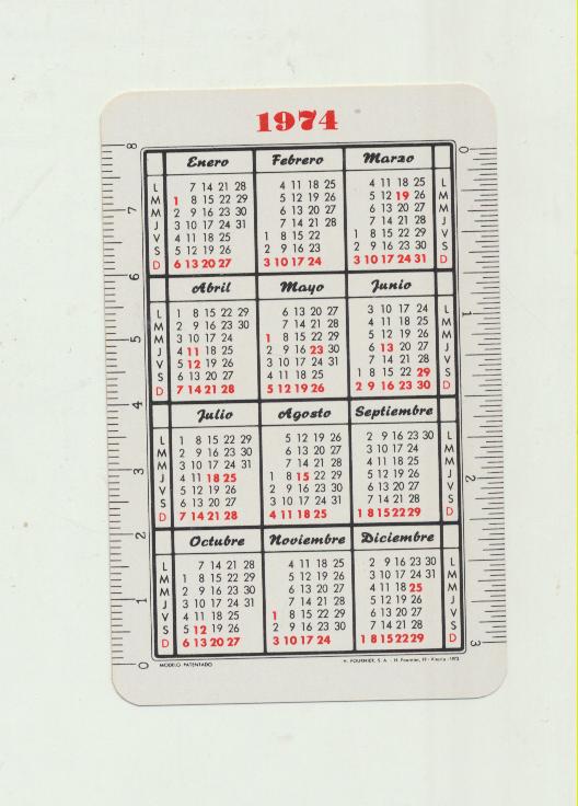 Calendario Fournier. Icona. Animales Protegidos Camaleón 1974
