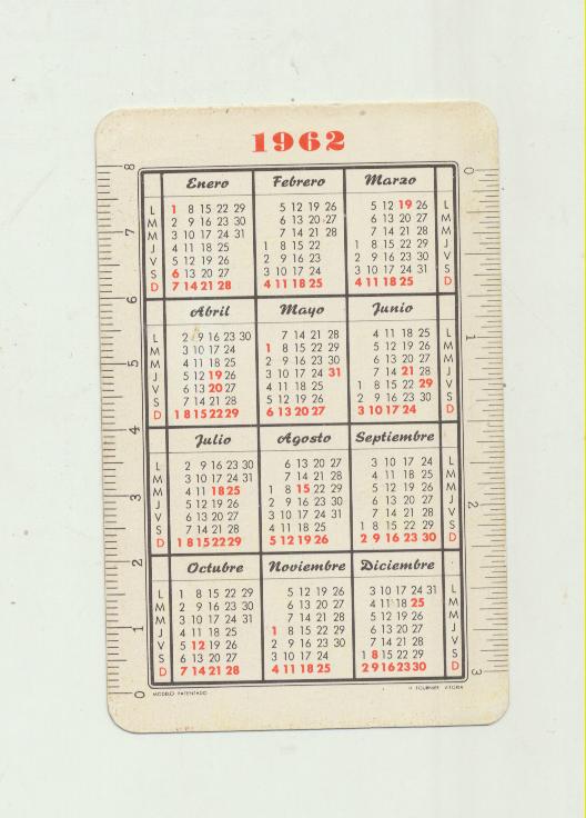 Calendario Fournier. Indanthren 1962