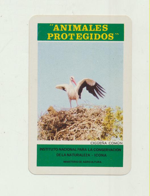 Calendario Fournier. Icona. Animales Protegidos. Cigüeña Común 1974