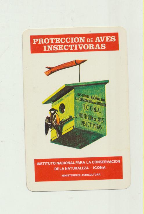 Calendario Fournier. Icona Protección de Aves Insectívoras 1980