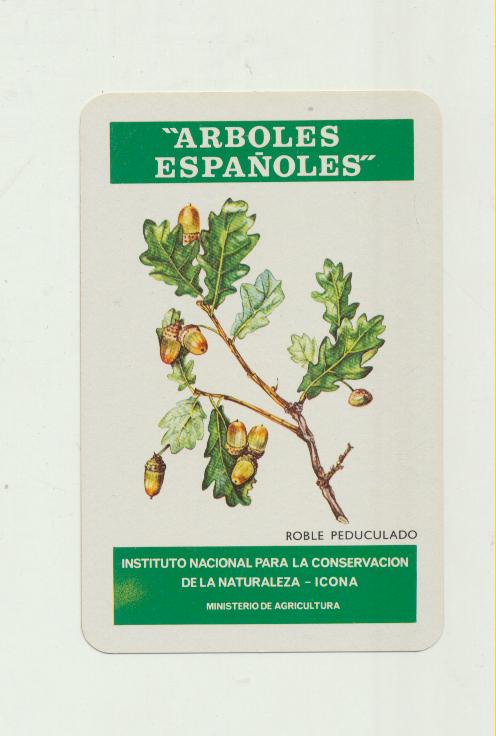 Calendario Fournier. Icona Arboles Españoles, Roble peduculado 1975