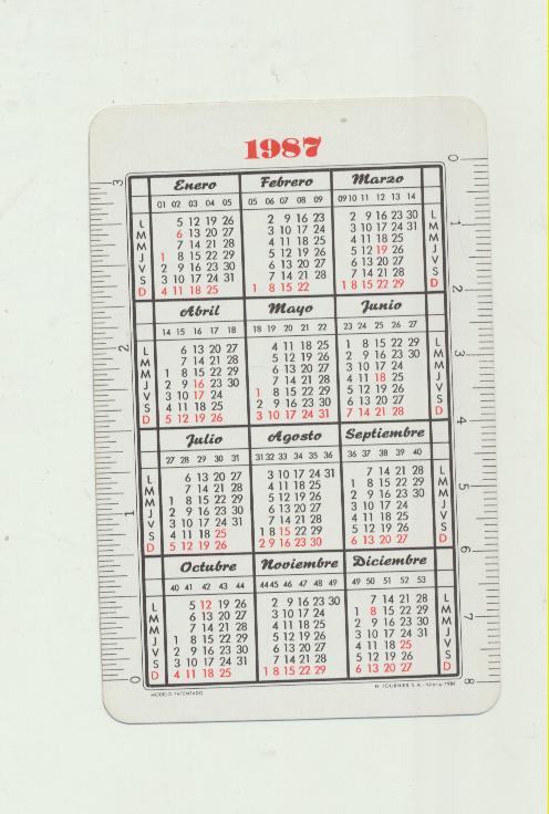 Calendario Fournier. Inlingua 1987