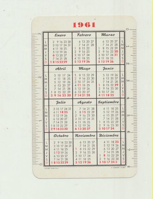 Calendario Fournier. Indanthren 1961