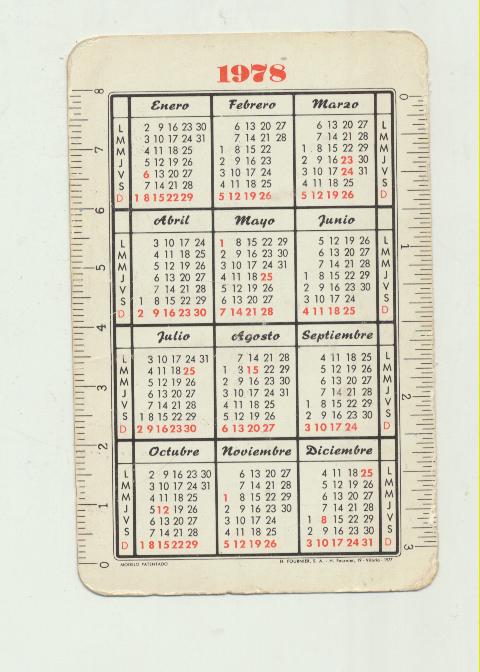 Calendario Fournier. La Previsora 1978
