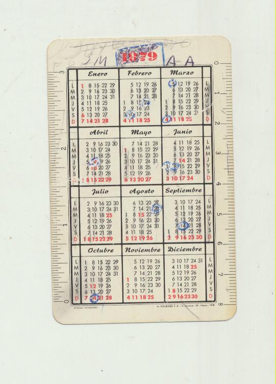 Calendario Fournier. Campaña de Donación de órganos 1979