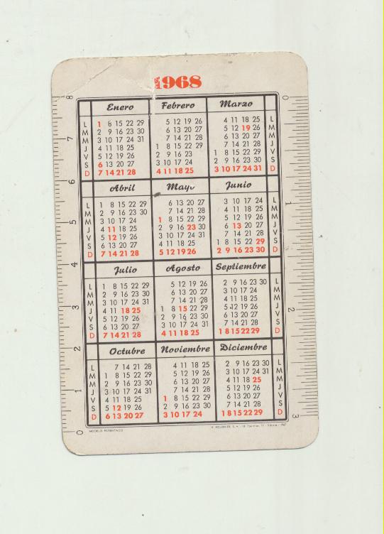 Calendario Fournier. Carlos Navarro. Zaragoza 1968