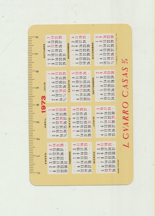 Calendario Fournier. L. Guarro Casas 1973