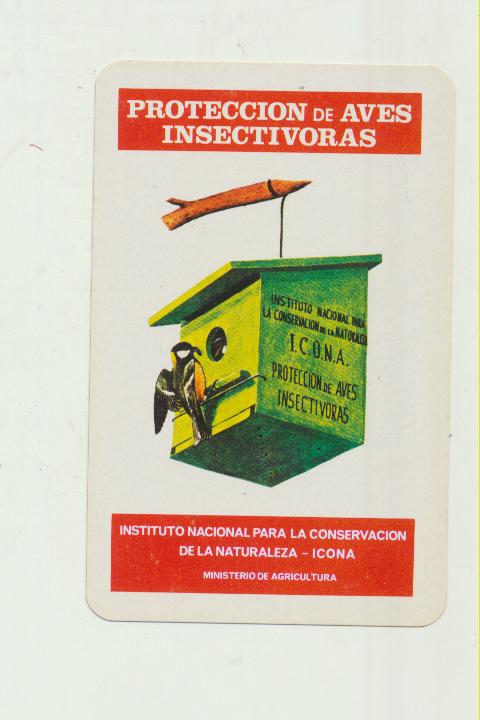 Calendario Fournier. Icona Protección de Aves Insectívoras 1976